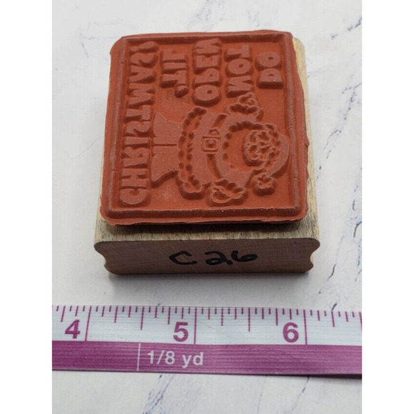 Stampin' Up! Santa Do Not Open Til Christmas Gift Tag Rubber Stamp - Picture 7 of 7